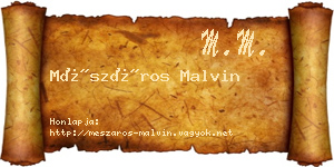 Mészáros Malvin névjegykártya